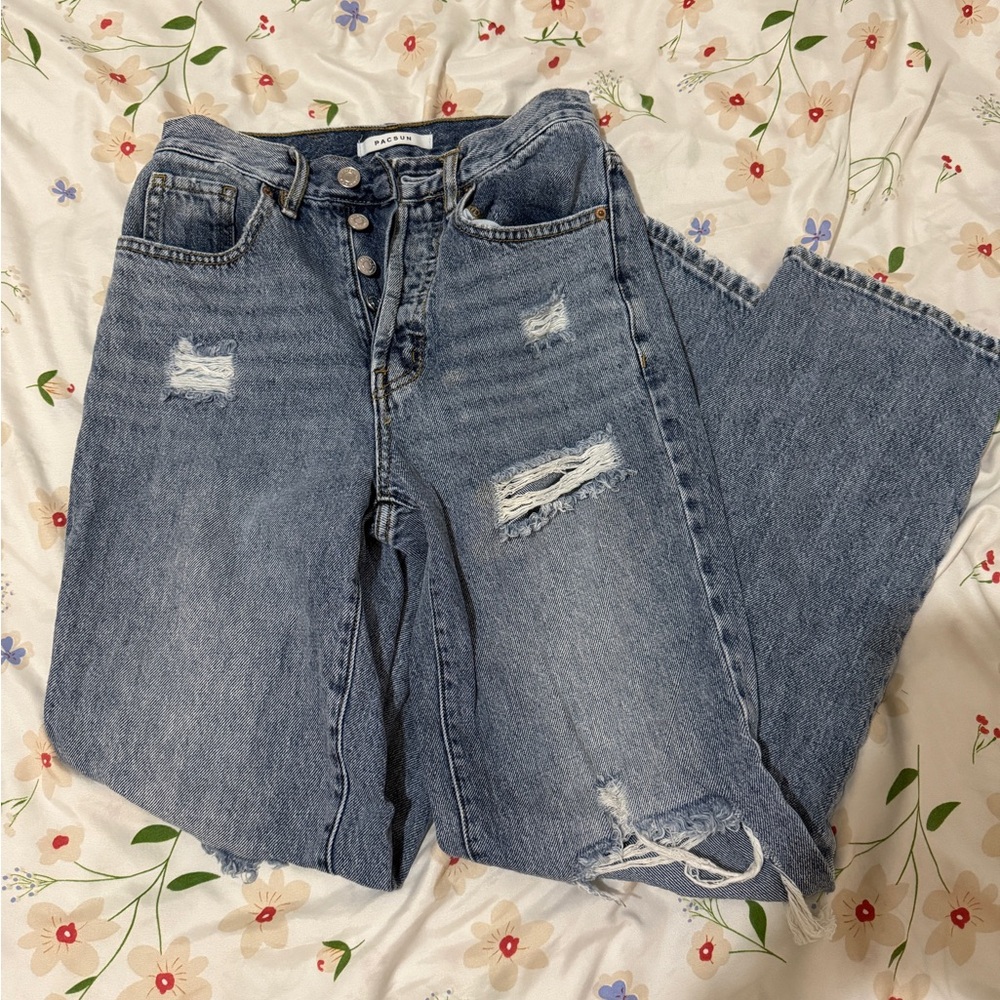 Pacsun Women’s Distressed Ripped Blue Jeans